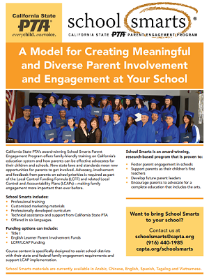 School Smarts Parent Engagement Program Brochure   California State PTA