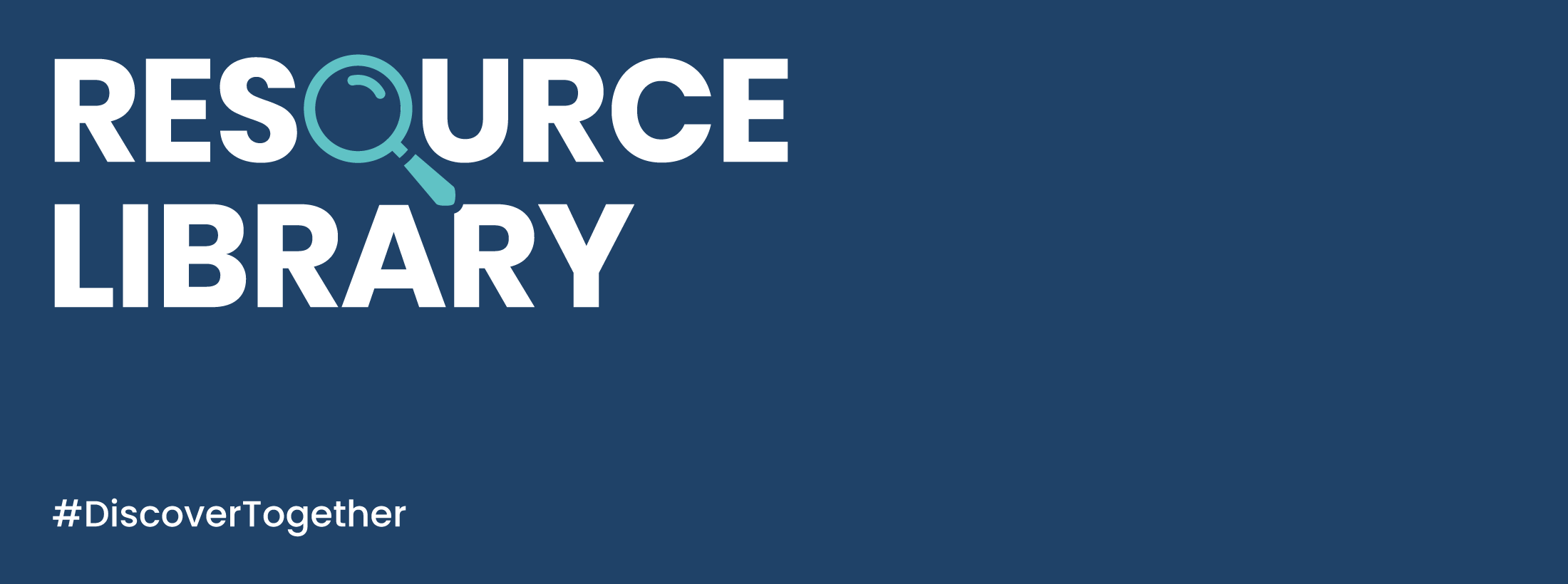 A graphic that says Resource Library, discover together